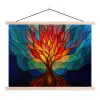 Sierglas - Boom - Rood - Vlakken textielposter latten blank klein -3d