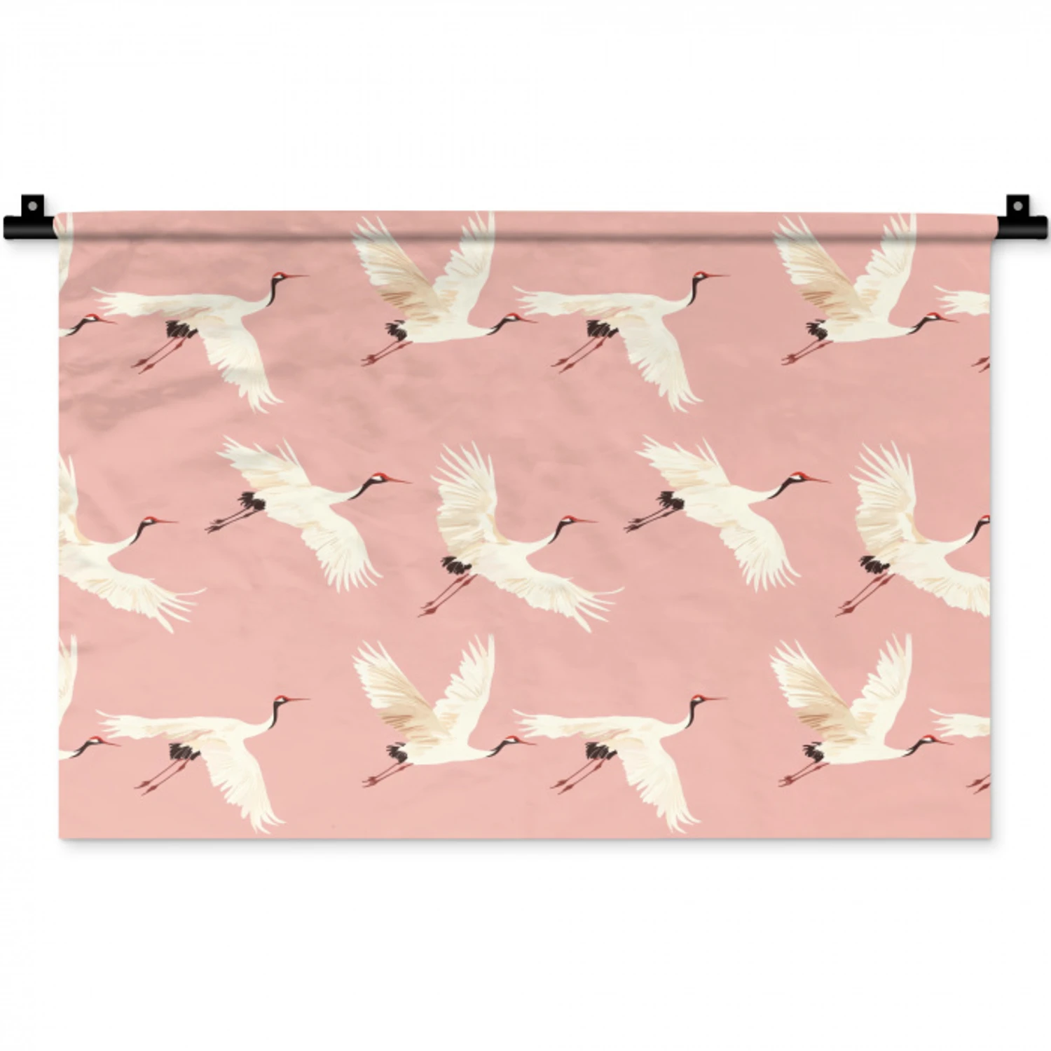 Modern - Kraanvogels - Roze Wandkleed katoen klein 269 -zz3d