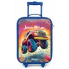 Roze Monstertruck Vliegt over het Asfalt Kinderkoffer - Blauw klein -zz3dotto