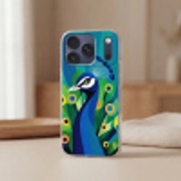 Pauw - Cirkels - Blauw Telefoonhoesje iPhone 17 Pro klein -sfeer2