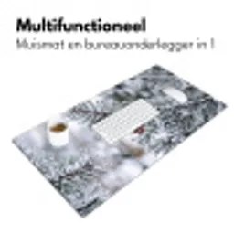 Dennenappel - Tak - Sneeuw - Winter - Sfeervol Muismat XXL klein -sfeer4