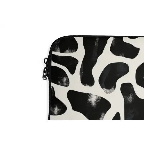 Dierenpatroon - Vlekken - Zwart - Wit laptophoes neopreen klein 279 -detail