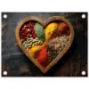 Houten - Hart - Kleurrijke - Specerijen tuinposter los doek klein -3d