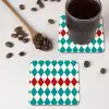 Illustratie - Ruiten - Rood - Groen onderzetter kurk middel 366 -sfeer2