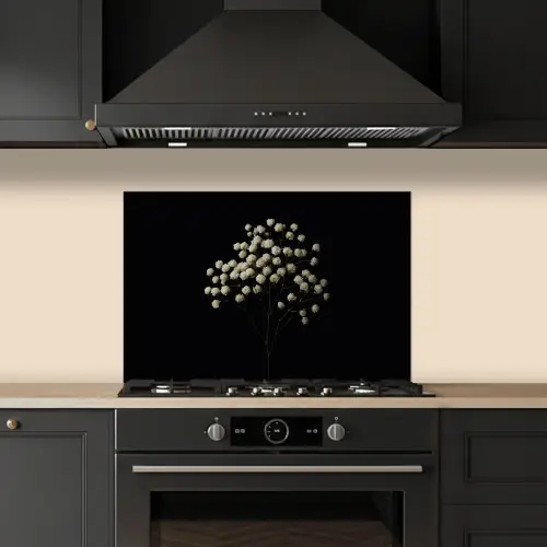 Gipskruid - Bloemetjes - Wit - Minimalistisch keuken achterwand spatscherm klein -sfeer1