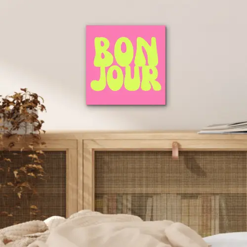 Bonjour - Roze - Fel groen aluminium wit klein -sfeer3
