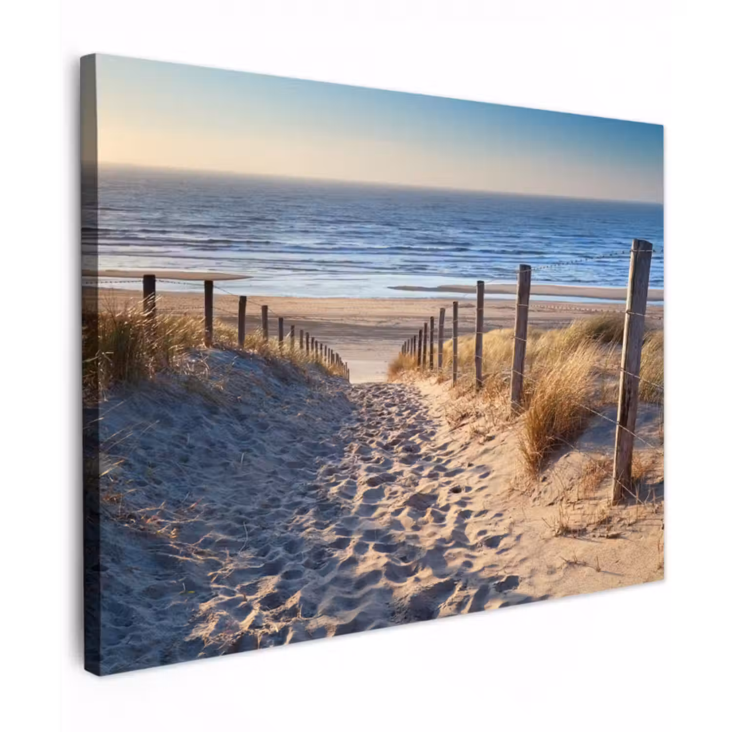 Leinwandbild - Strand - Meer - Niederlande - Dünen - Sonne