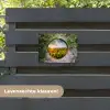 Ronde poort naar zonnebloemveld tuinposter los doek klein -sfeer3