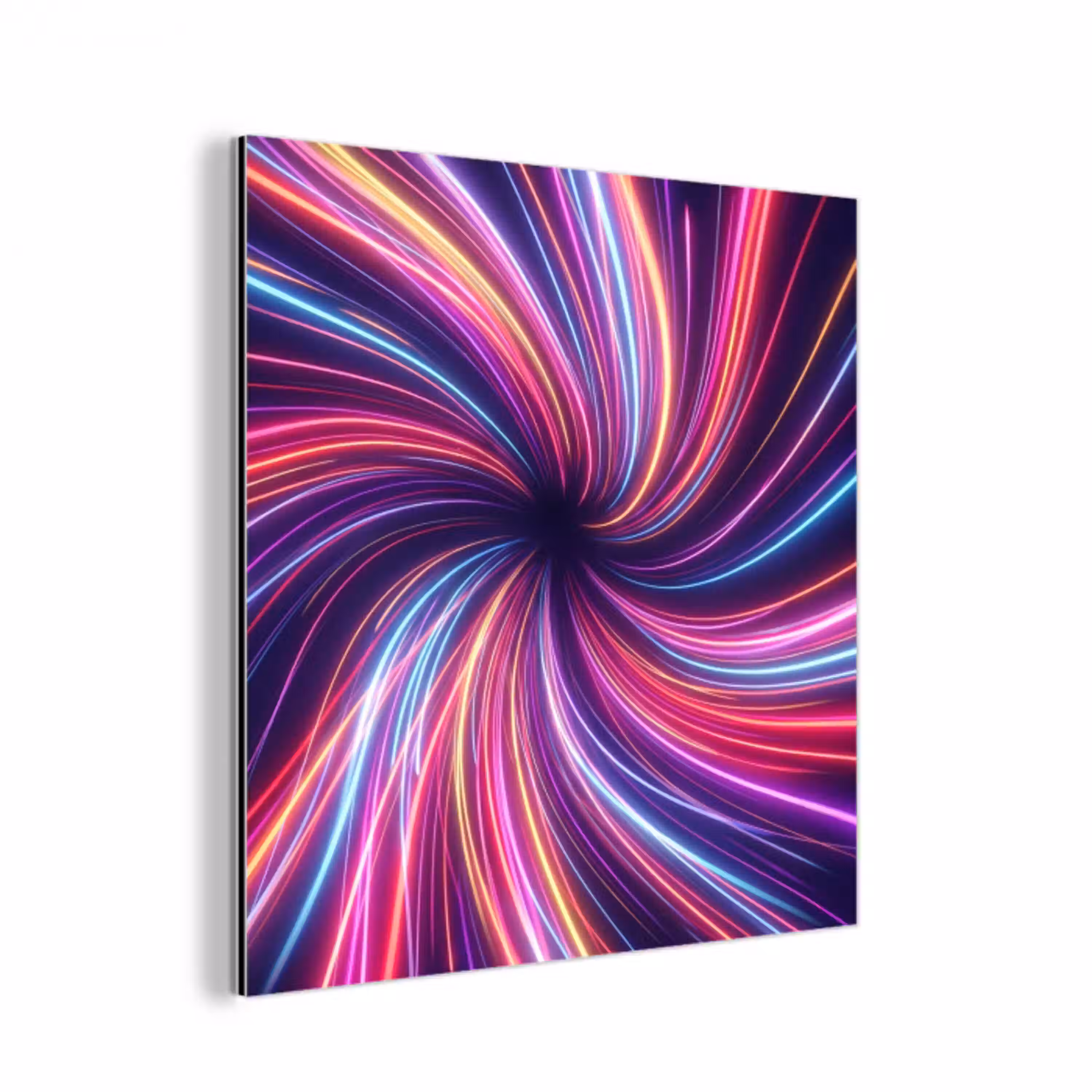 Abstract - Swirl - Futuristic - Neon aluminium wit klein -3d