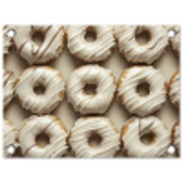 Donuts - Chocolade - Wit - Beige tuinposter los doek klein -3d