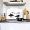 Bergen - Mistig - Water - Wit Inductie beschemer met haakjes klein -sfeer2