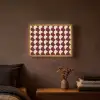 Rood - Tegelpatroon - Crème Light Box met batterij (Wandlamp) middel 907 -sfeer4