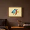 Vis - Vinnen - Blauw - Ogen Light Box met batterij (Wandlamp) middel -sfeer4