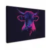 Stier - Neon - Zwart - Kleur Tuinposter op houten frame 2 cm dik klein -3d