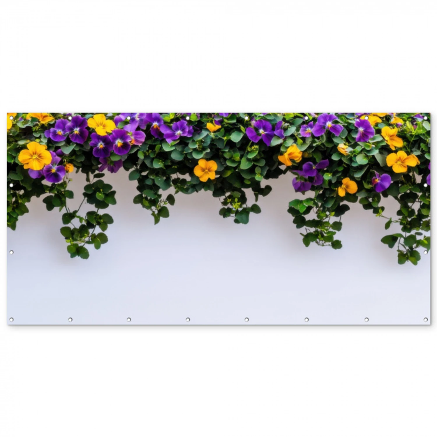 Bloemen - Muur - Geel - Paars Balkonbeschermer Duitsland klein -zz_3d
