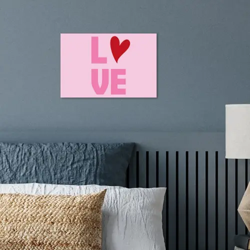 Love - Roze - Hart - Valentijn poster papier klein -sfeer2