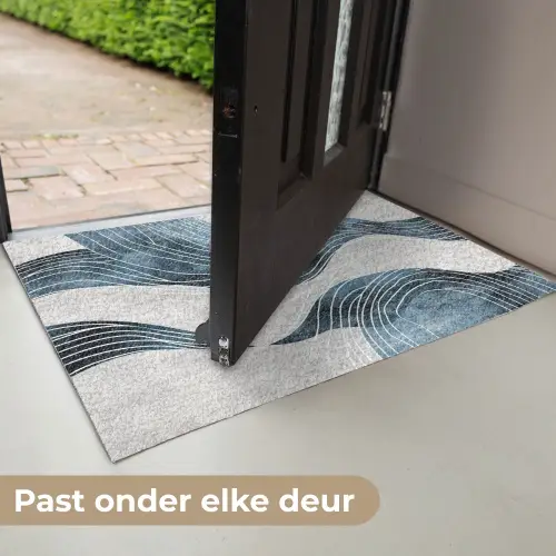 Lijnen - Golven - Abstract - Blauw Deurmat klein -USP_NL