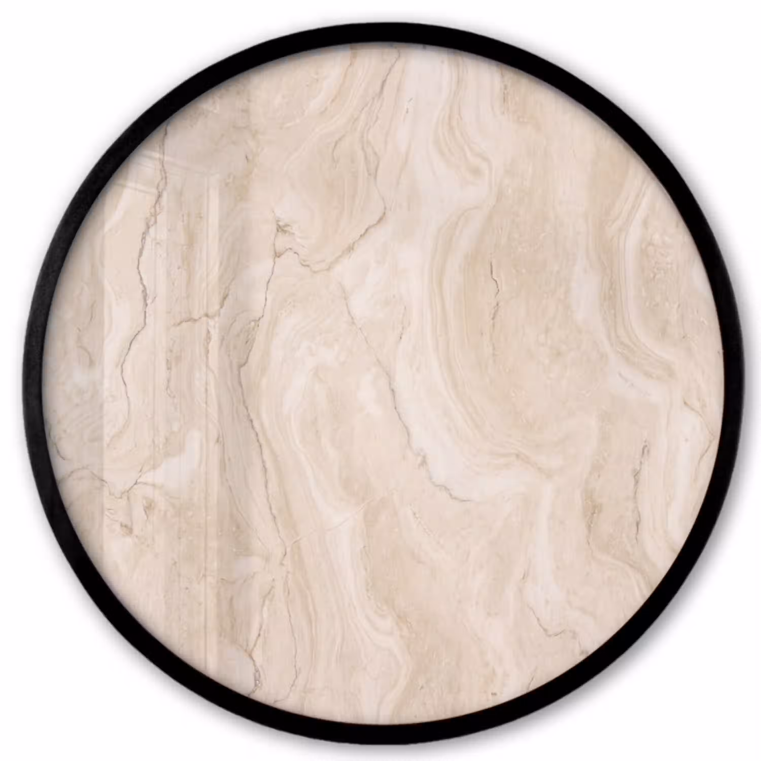 Marmer - Patroon - Beige - Steen - Abstract Fotolijst rond zonder passe partout klein -3d