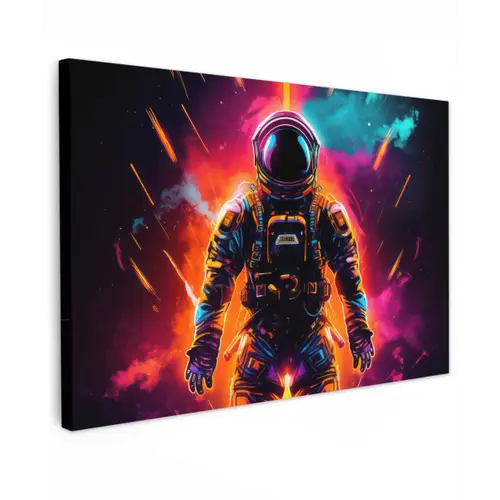 Astronaut - Neon - Gaming - Ruimte canvas 2cm klein -z3d