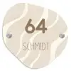 Beige golven - Modern Naambord Organisch middel -3d