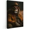 Bril - Leeuw - Bank - Hoed Tuinposter op houten frame 2 cm dik klein -3d