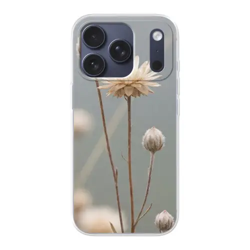 Strobloemen - Wit - Daglicht Telefoonhoesje iPhone 17 Pro klein -3d