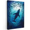 Walvis - Vissen - Donkerblauw canvas 2cm klein -z3d