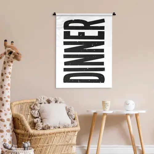 Zwart - Decoratie - Vintage - Eten Wandkleed katoen klein -wsfeer5_kind