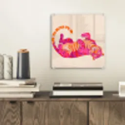 Tijger - Roze - Oranje plexiglas 5mm klein -sfeer1