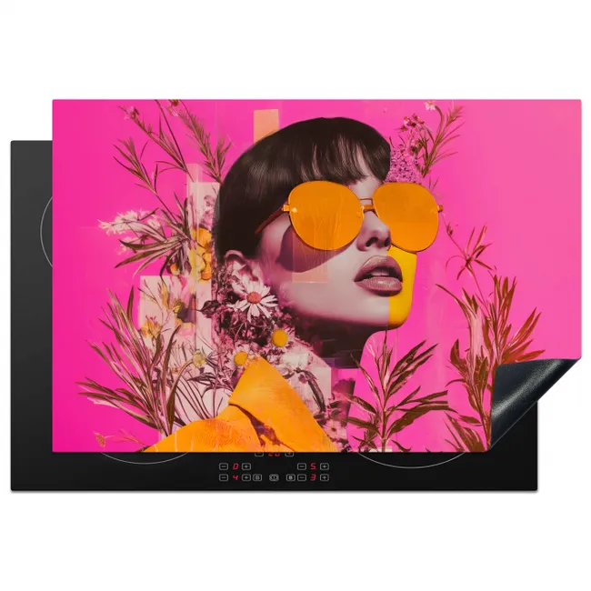 Zonnebril - Oranje - Vrouw - Planten Inductie beschermer vinyl 3mm klein -3d