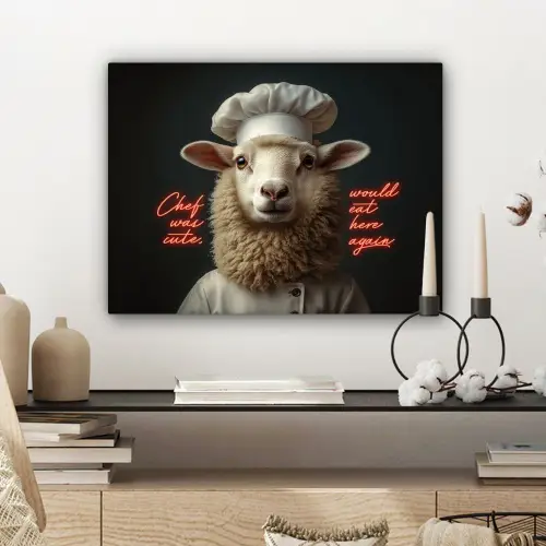 neon-schaap-koksmuts-5-4 canvas 2cm klein -sfeer6