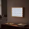 Modern - Patroon - Blauw - Roze Light Box met batterij (Wandlamp) middel 907 -sfeer1