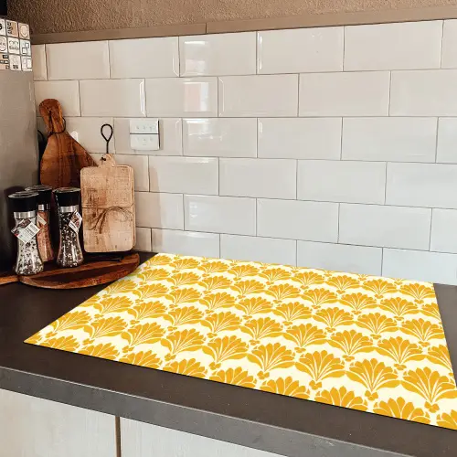 Patroon - Motief - Geel Inductie beschermer vinyl 3mm klein 276 -sfeer3