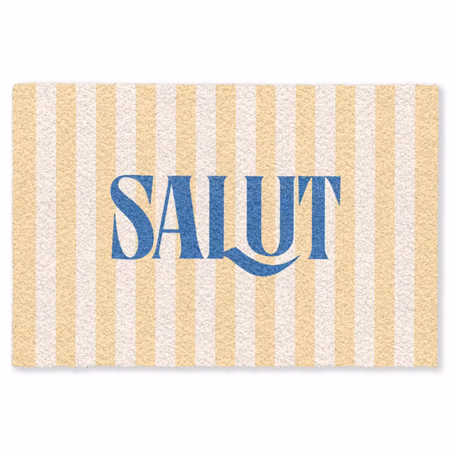 Fußmatte - Salut - Zitat - Streifen - Gelb - Blau - Weiß