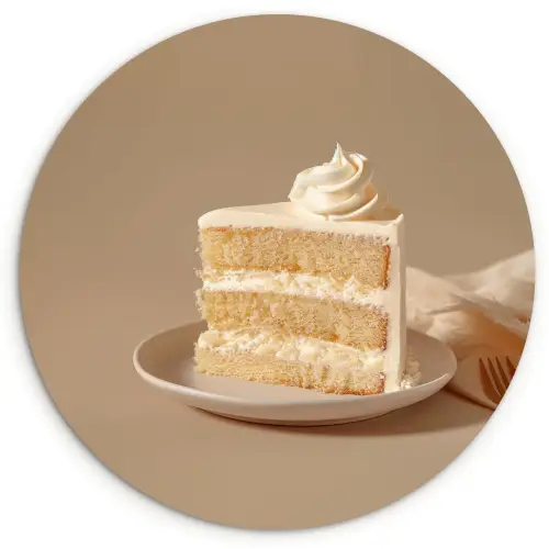 Vanilletaart - Cake - Romig Wandcirkel kunststof plaat 5mm dik klein -3d