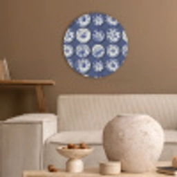 Borden - Floraal - Blauw Akoestische PET Vilt - Rond klein 838 -sfeer1