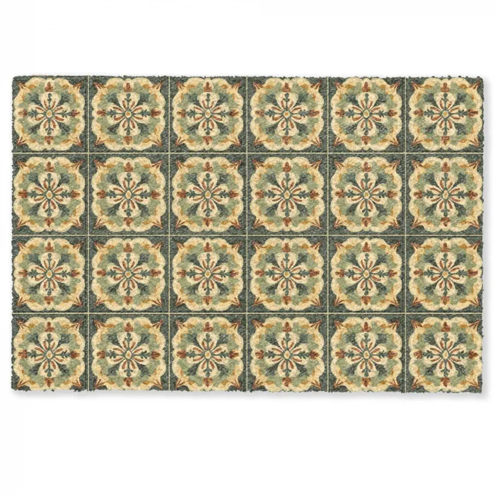 Ornament - Patroon - Groen Deurmat klein 898 -zkaufland3d