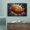 Graffiti - Rugby - Kleurrijk - Rugbybal canvas 2cm klein -sfeer4