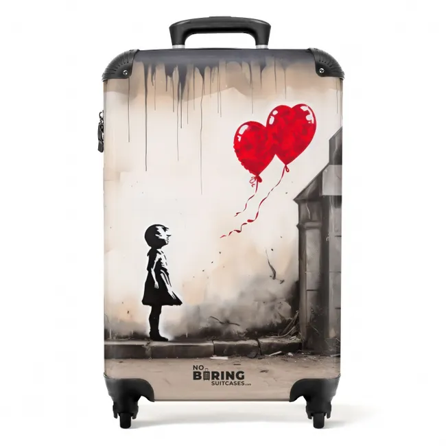 Meisje met ballonnen NBS - Handbagage koffer - Unisex middel -productfoto_recht
