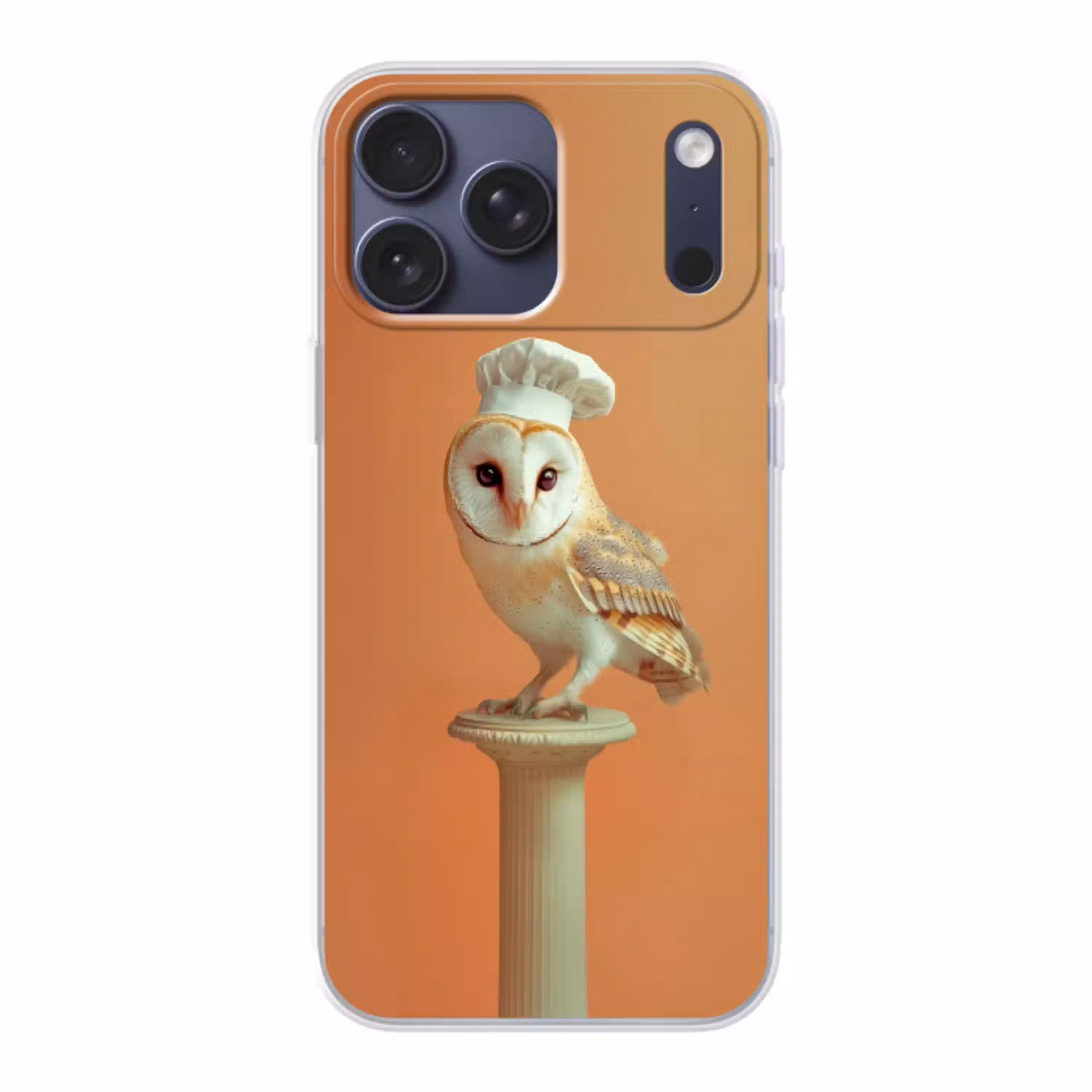 Kerkuil - Koksmuts - Oranje - Vogel Telefoonhoesje iPhone 17 Pro Max klein -3d