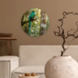 Quetzal - Jungle - Natuur - Groen Wandcirkel kunststof plaat 5mm dik klein -sfeer1