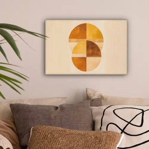 Cirkels - Geel - Minimalistisch canvas 2cm klein -sfeer1