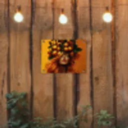 Vrouw - Citroenen - Bloesem - Geel tuinposter los doek klein -sfeer1