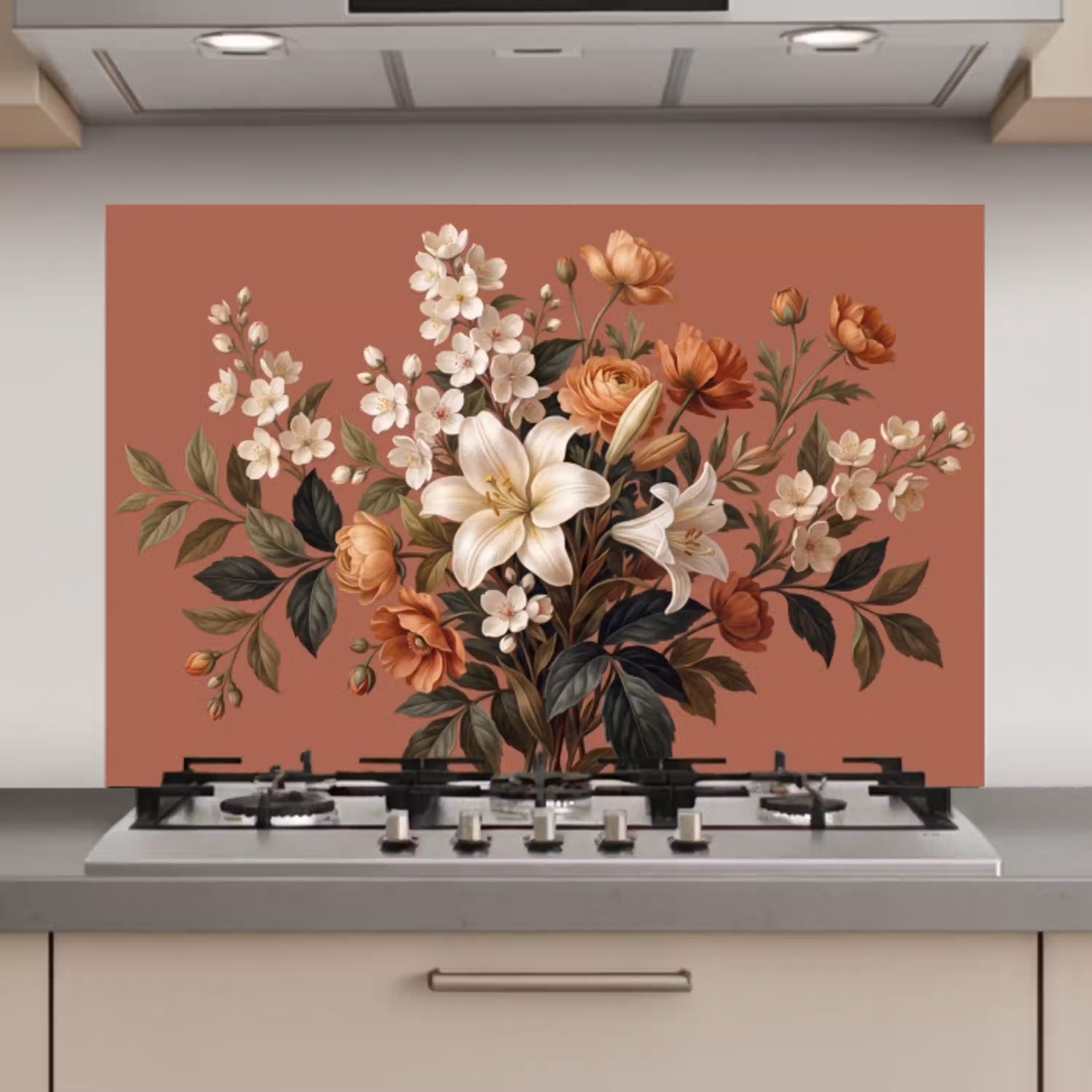 Boeket - Retro - Kleurrijk keuken achterwand spatscherm klein -3d_website