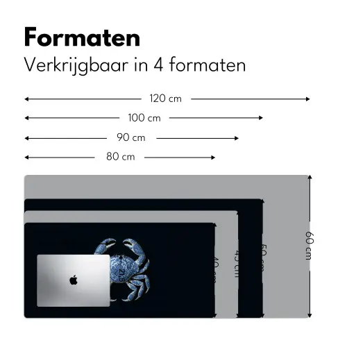 Krab - Delfts blauw - Dieren Muismat XXL klein -sfeer5
