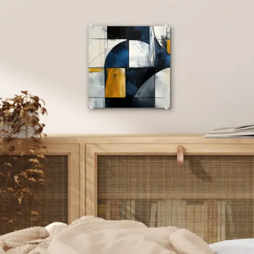 Abstract - Vormen - Goud - Blauw - Geometrisch plexiglas 5mm klein -sfeer4