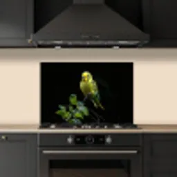 Parkiet - Tak - Bladeren - Geel keuken achterwand spatscherm klein -sfeer1