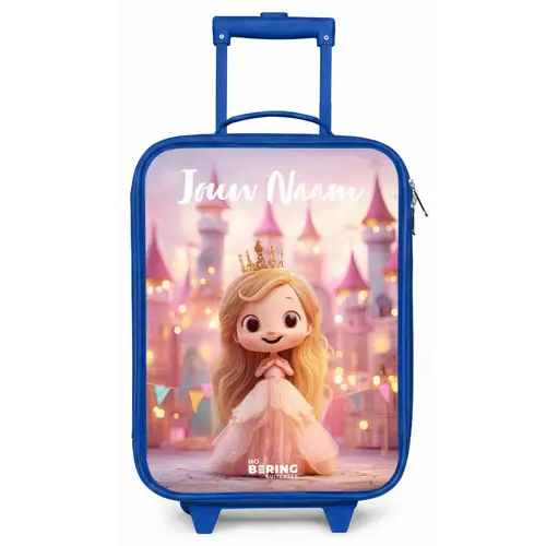 Prinses - Roze - Kasteel Kinderkoffer - Blauw klein -zz3dotto