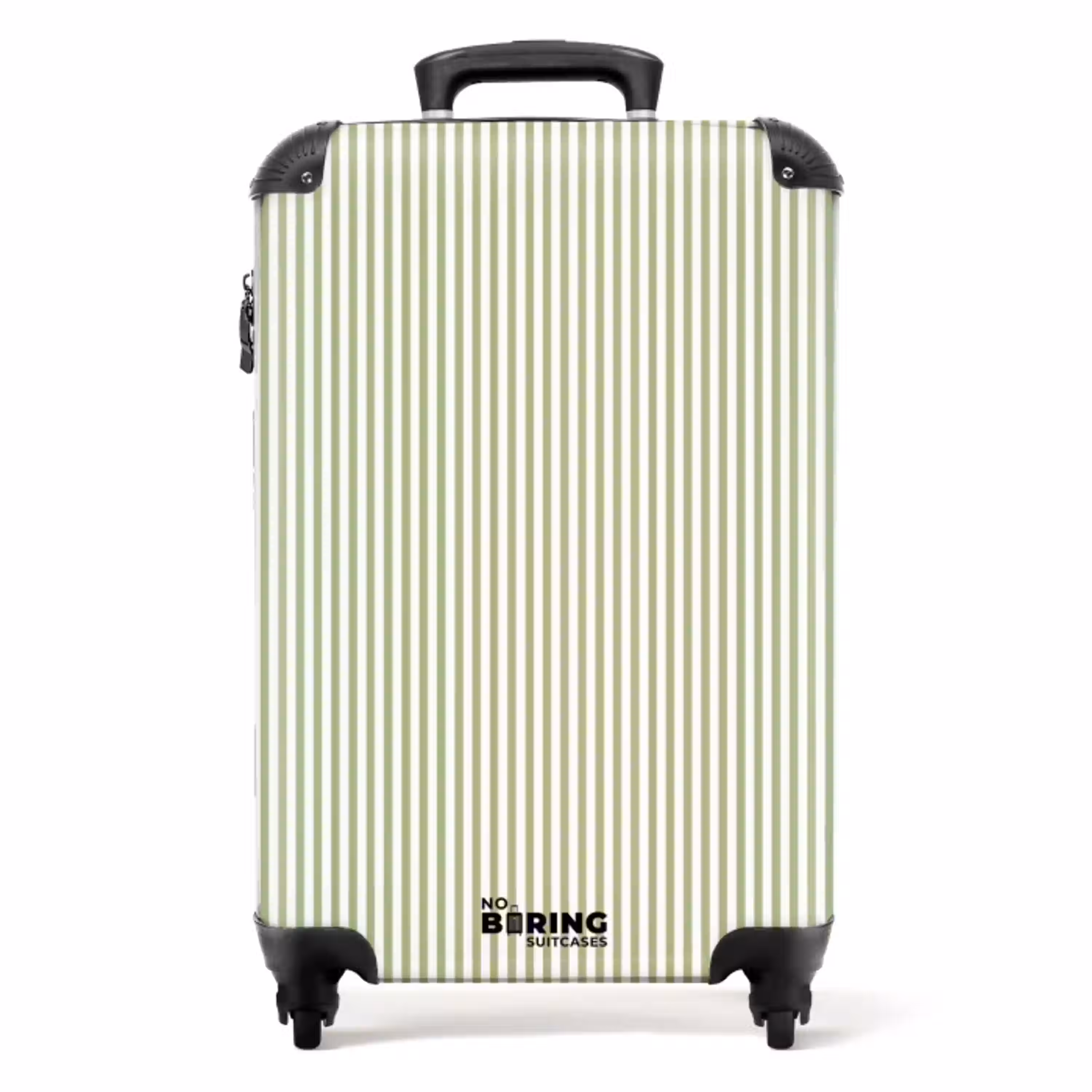 Saliegroen - Strepen - Minimalistisch - Patroon NBS - Handbagage koffer - Volwassenen Unisex middel -productfoto_recht