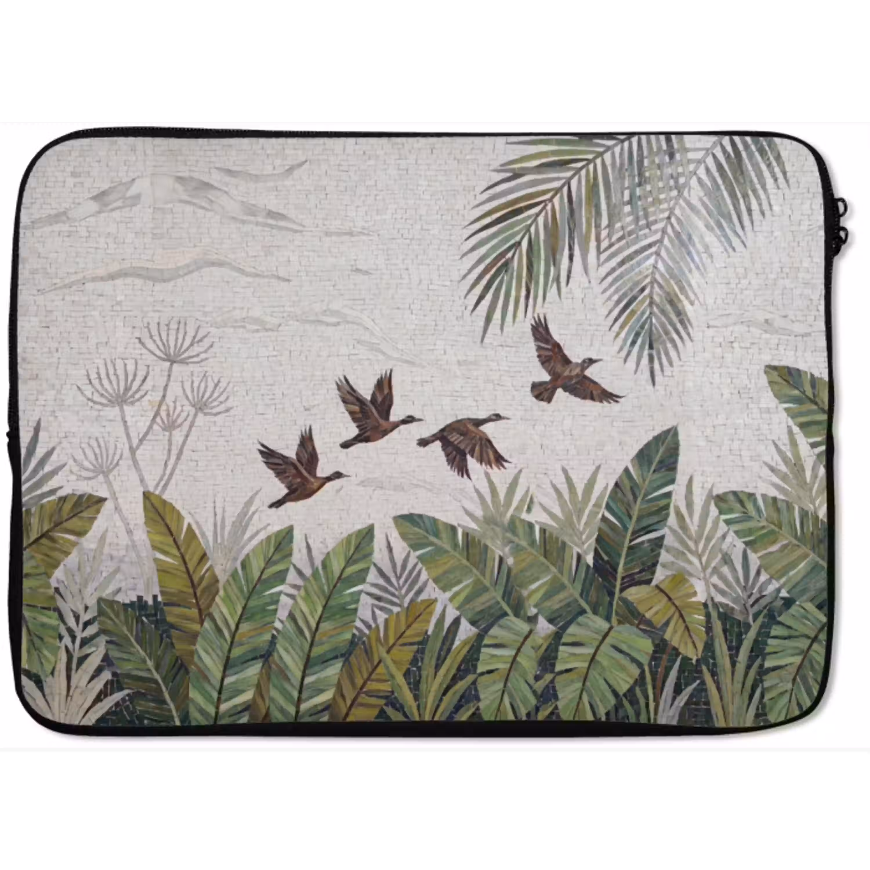 Vogel - Vliegend - Tropisch - Mozaïek - Groen laptophoes neopreen klein -zkaufland3dotto